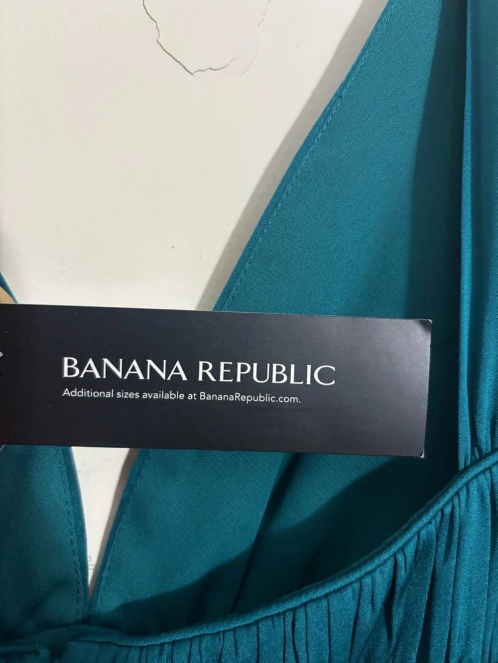 Banana Republic cascade maxi flowy silk stretch teal dress size 16 - Picture 3 of 10